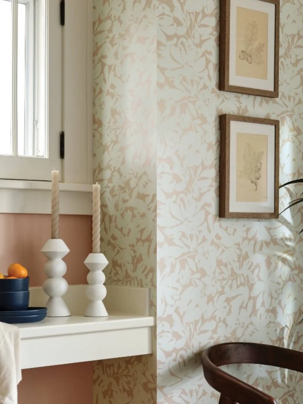 Threshold Target Brushstroke Floral Light Pink Peel and Stick Wallpaper NEW